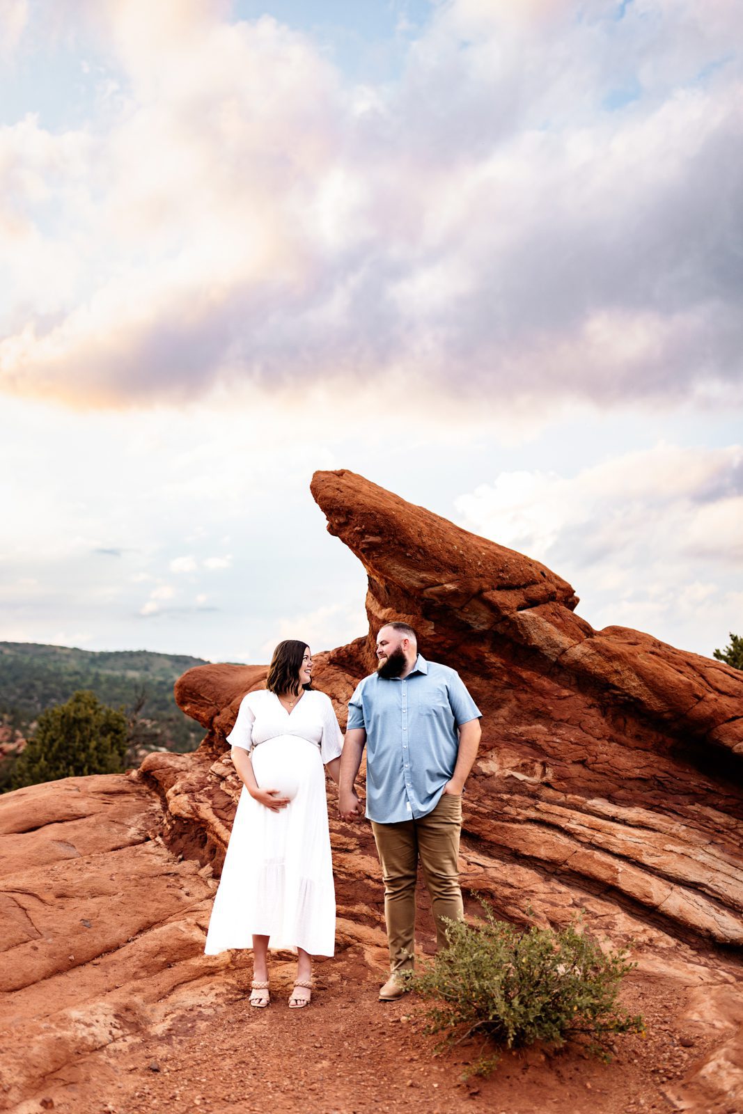 Expecting Couple at Garden of the Gods taken by a Colorado Maternity Photographer