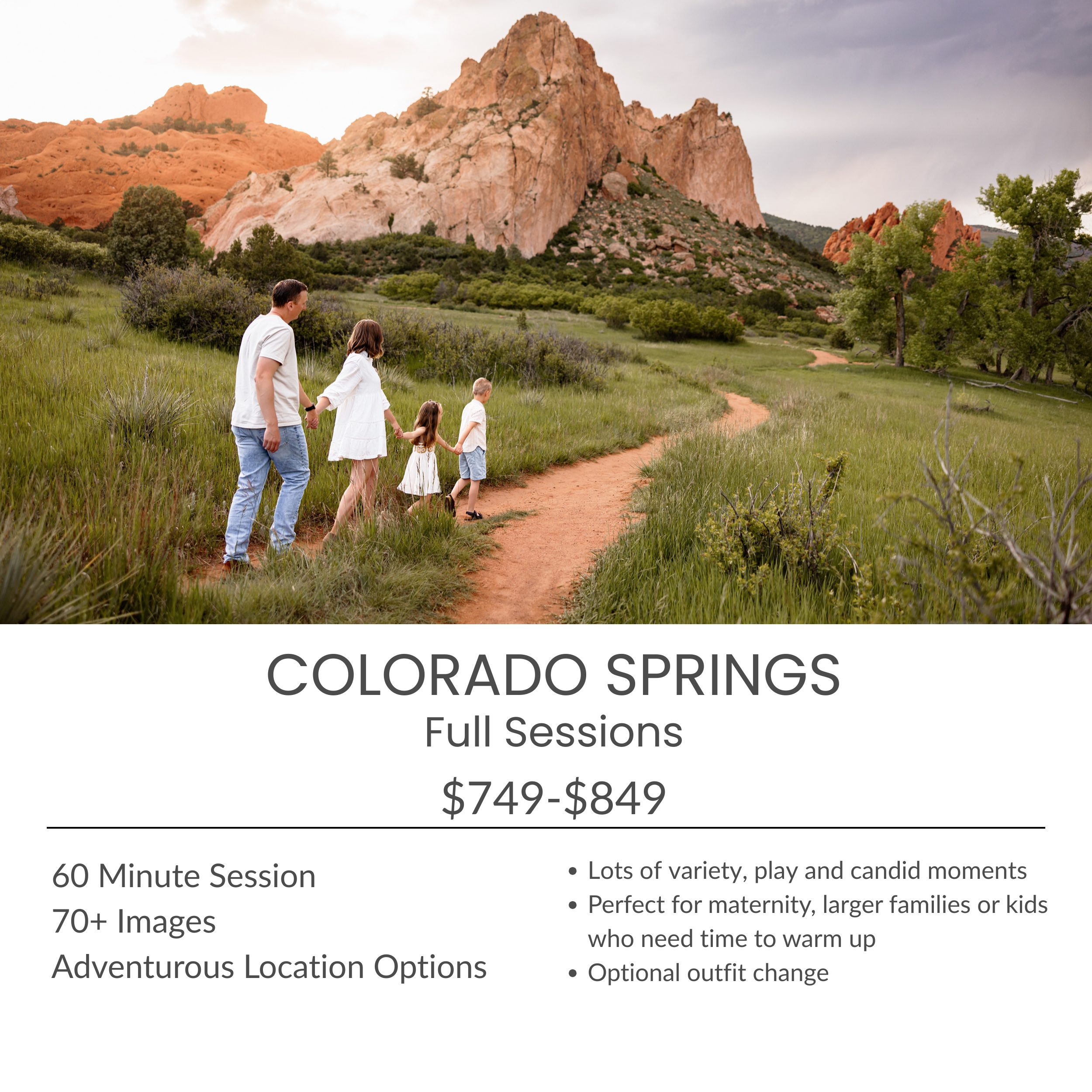 Colorado Springs Photographers photo of a family walking through a grassy meadow