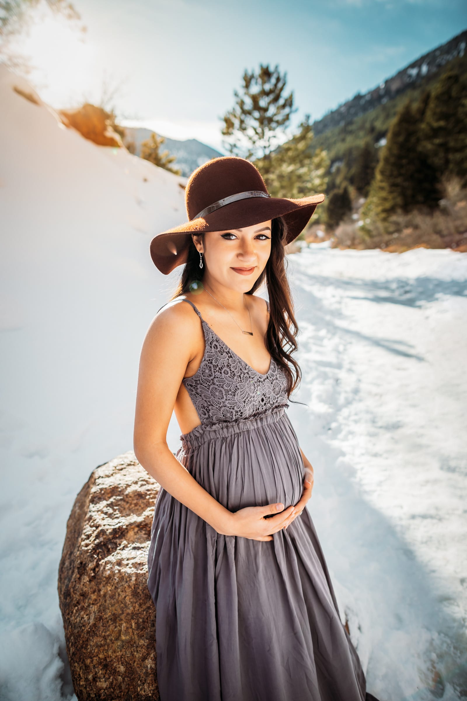 Snowy Mountain Maternity Session
