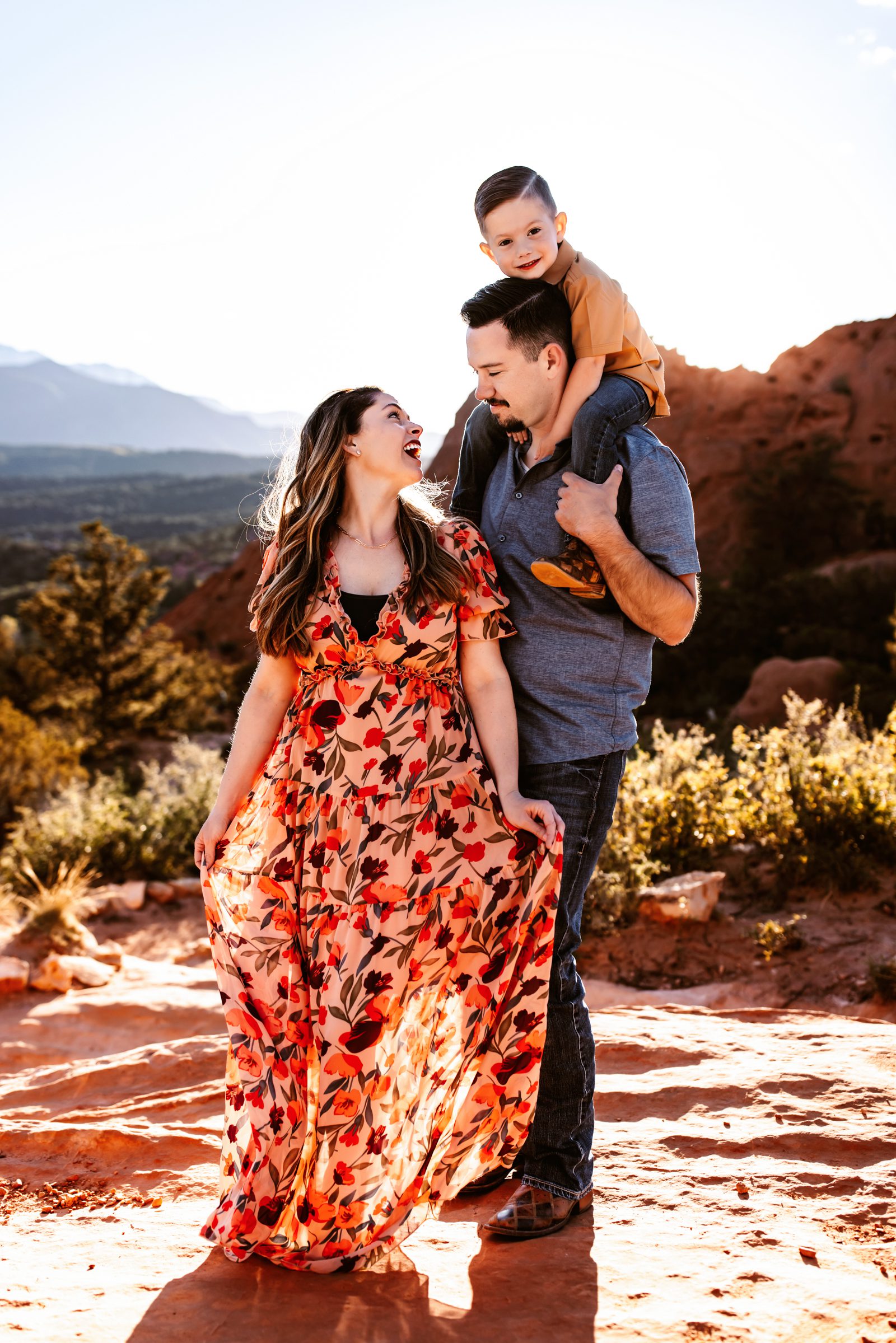 A beautiful family sharing a moment at a family session in Colorado Springs
