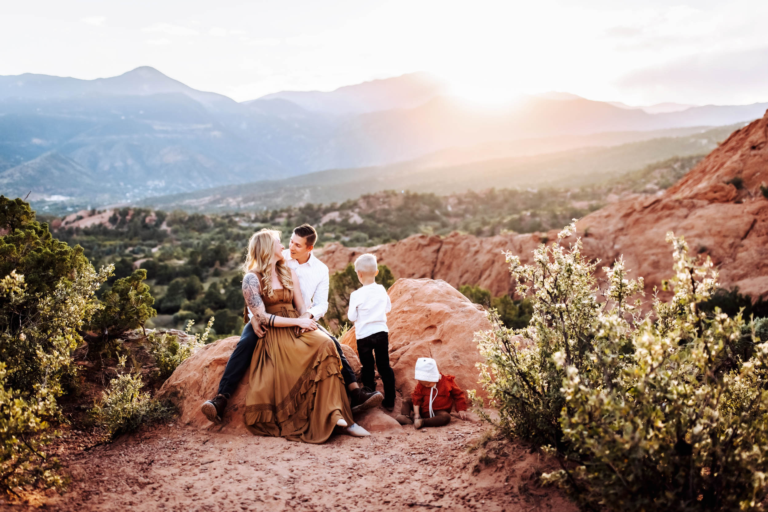 A beautiful moment at a family session at Garden of the Gods