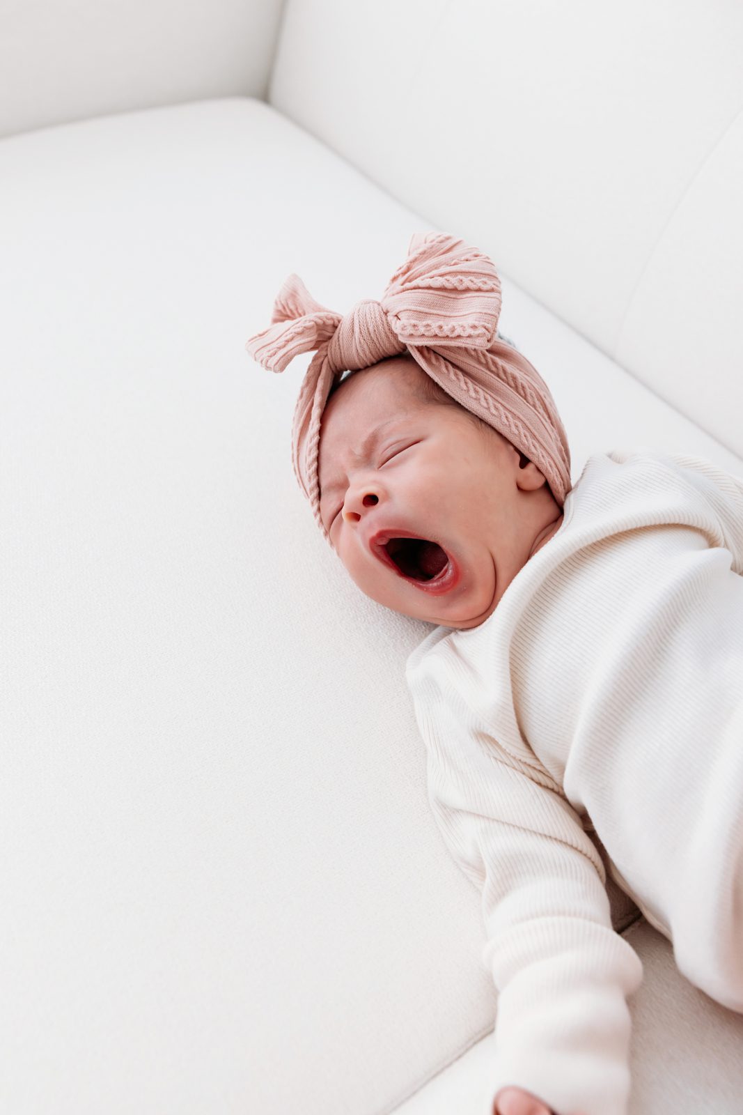 Baby yawning during a Colorado Springs newborn session