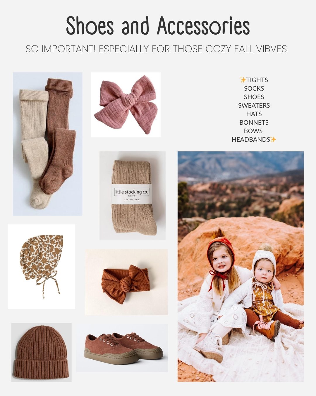 shoe and accessories for fall family photo sessions