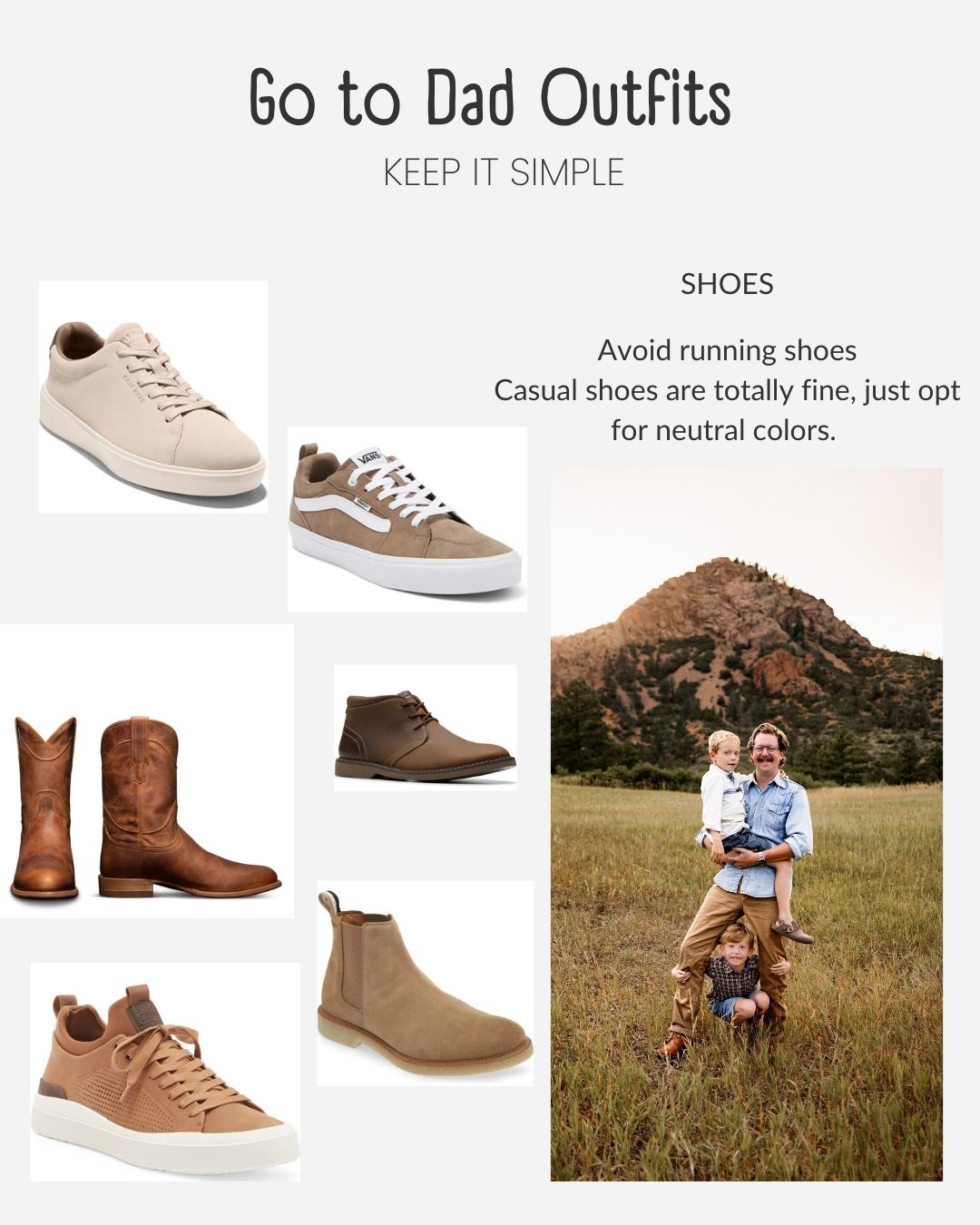 Shoe suggestions for dad for fall family photos