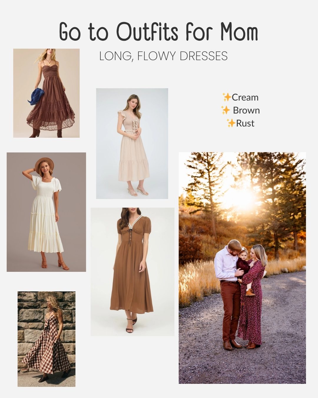 examples of long flowy dresses that a good for photoshoots