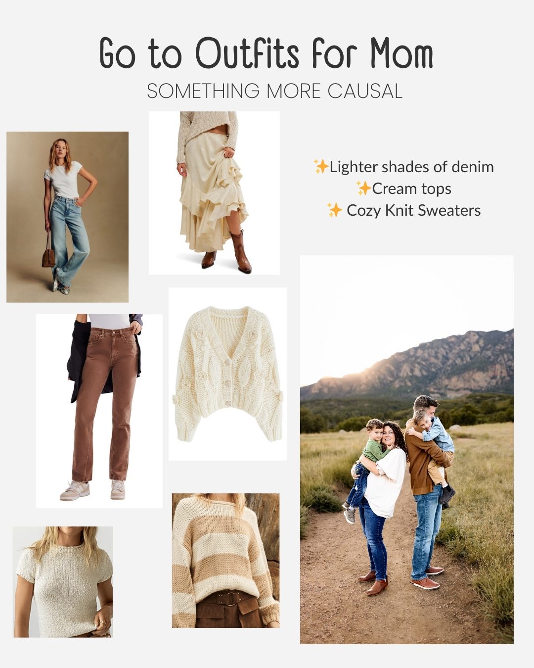 examples of more casual outfits ideas for moms