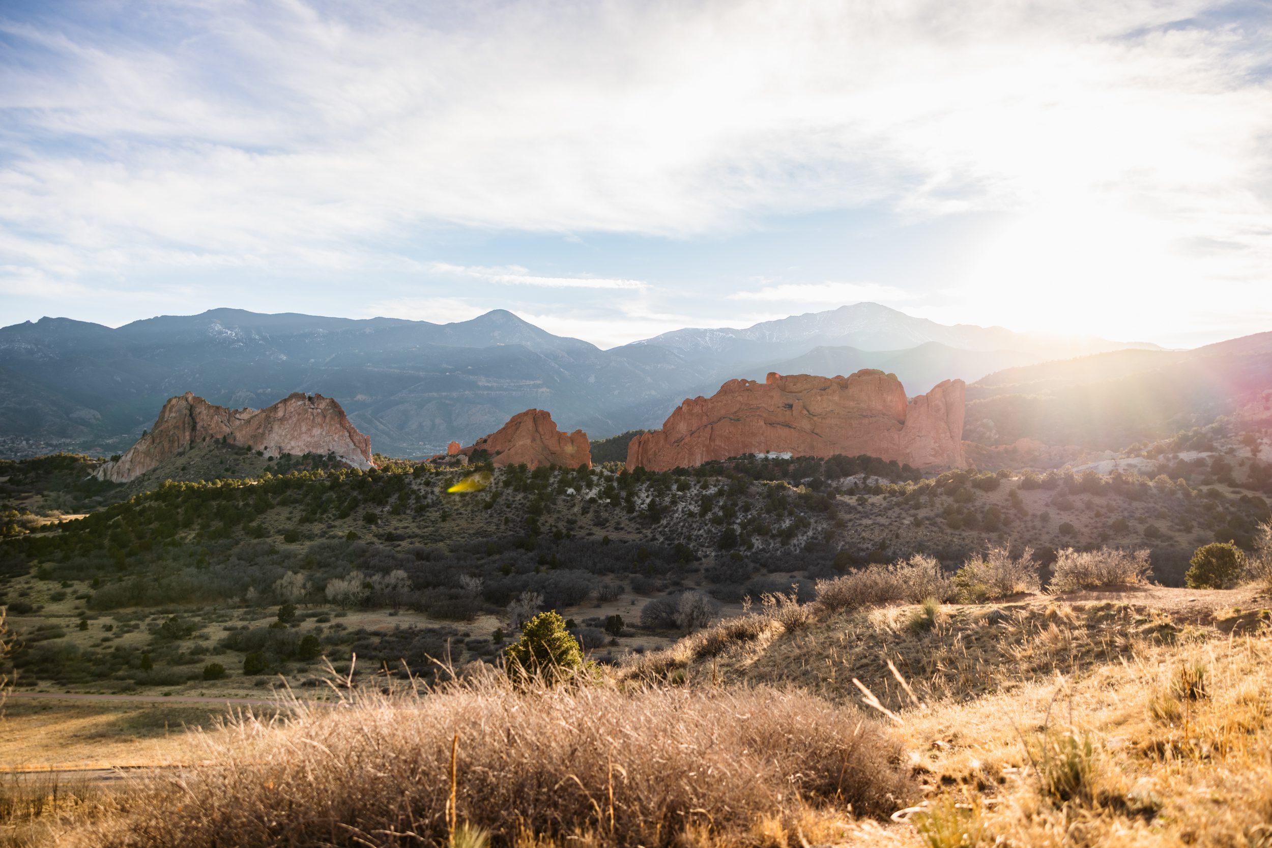 Photo of Garden of the Gods in Colorado Springs taking at sunset 