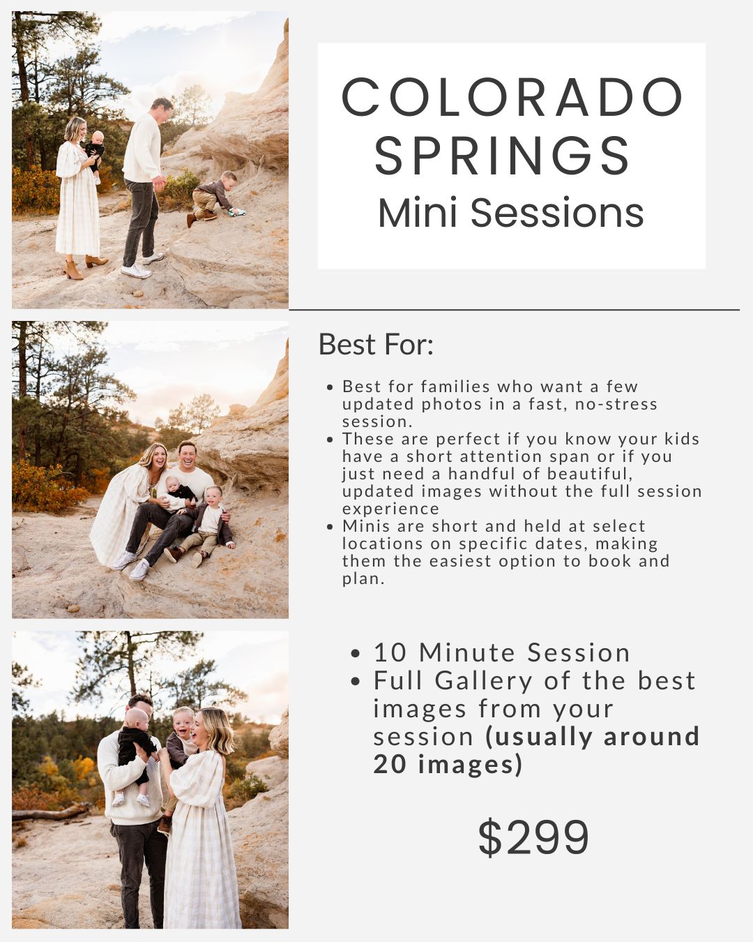 Colorado Springs Mini Session Pricing
